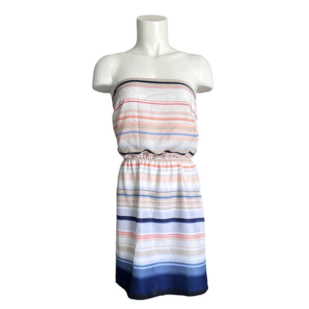 White House Black Market Women’s Strapless Stripe Blouson Mini Dress Size XS